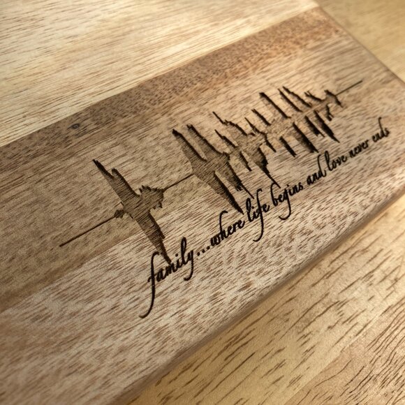 Family...Where Life Begins And Love Never Ends Soundwave Cutting Board - Picture 3 of 6